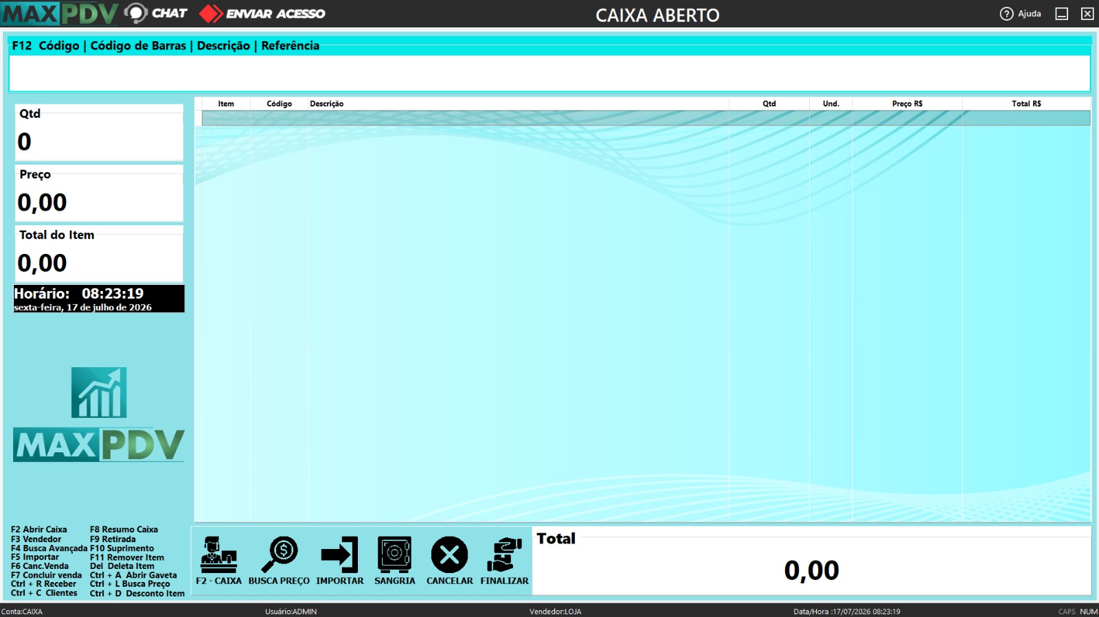 Frente de caixa